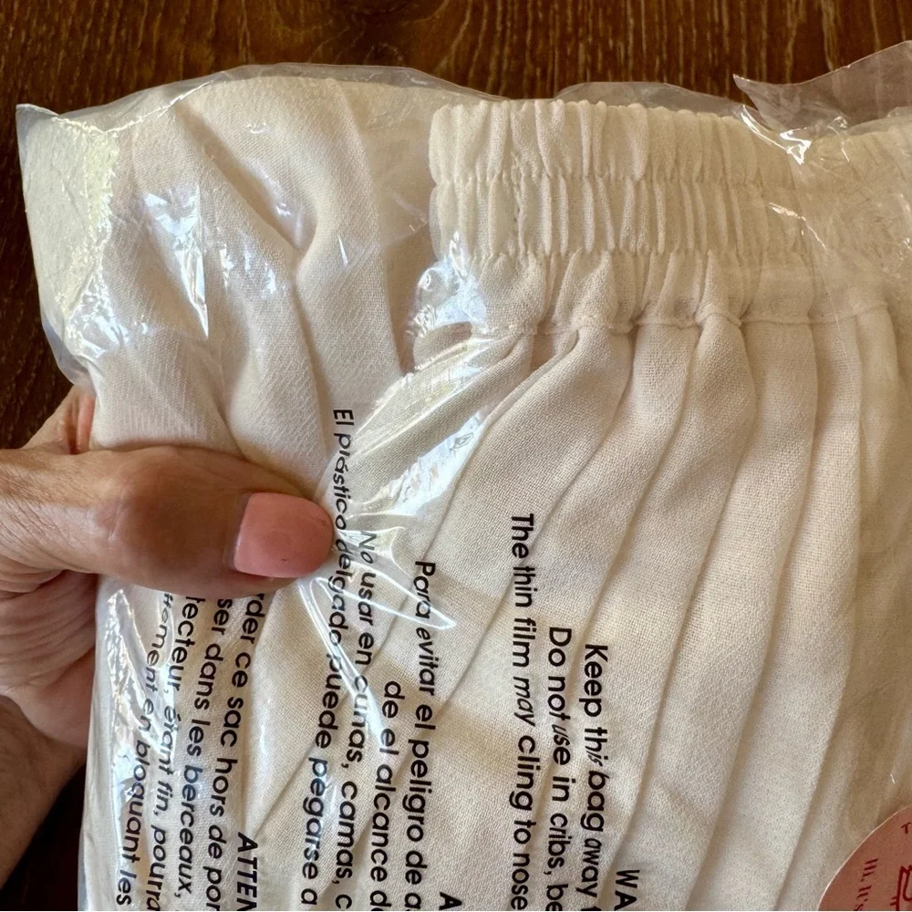 NIP cream colored pleated mid-calf length skirt M - Picture 6 of 9